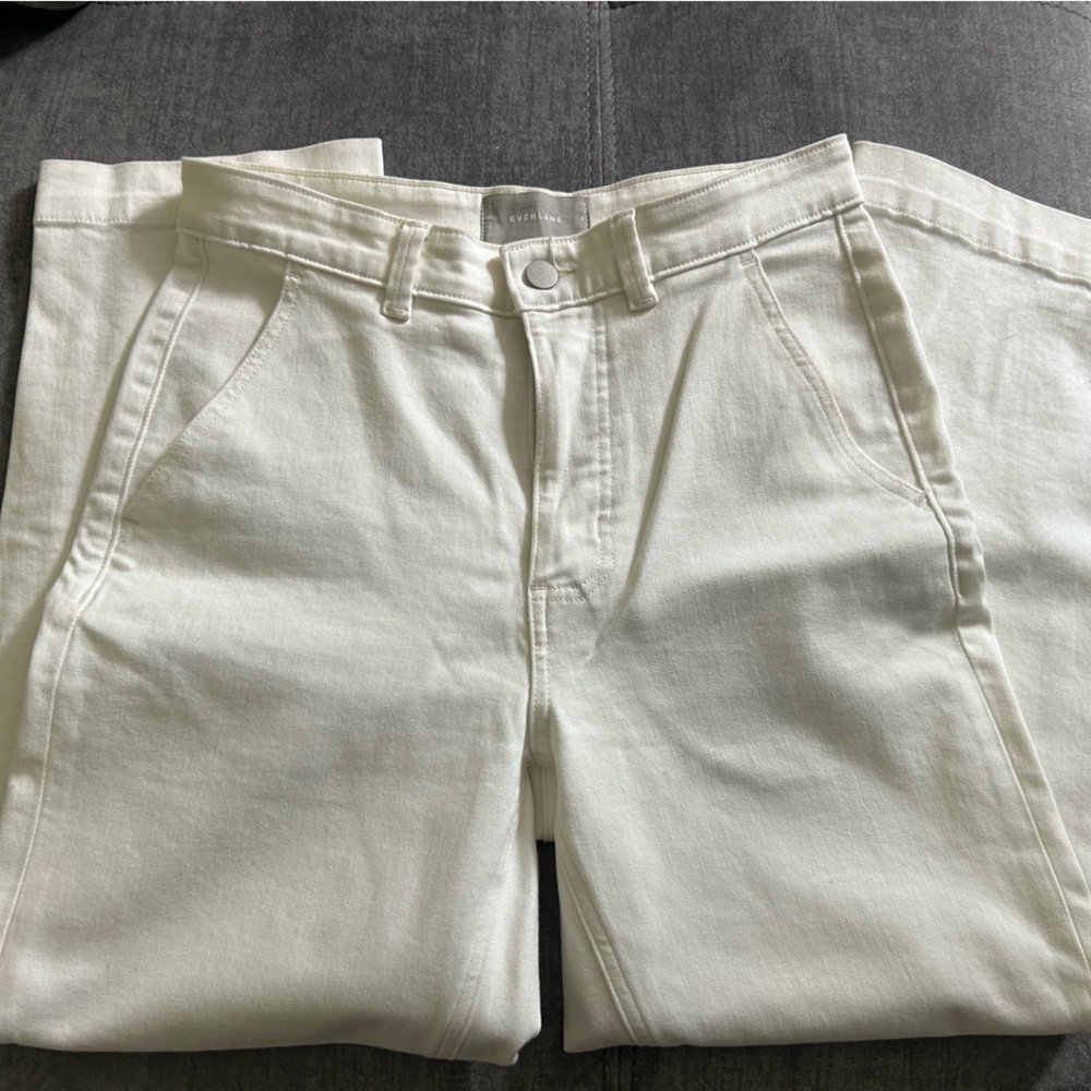 Everlane Cream Flare & Wide Leg Jeans